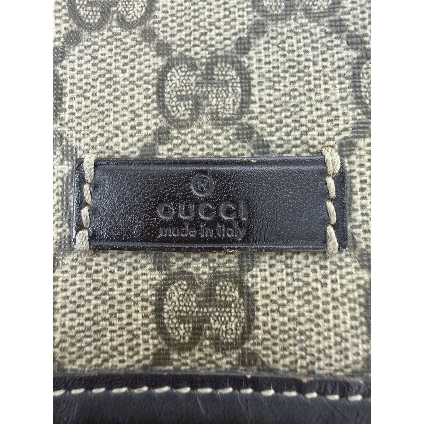 Gucci GG Plus Monogram Messenger Bag in Beige & Dark Brown Coated Canvas S11