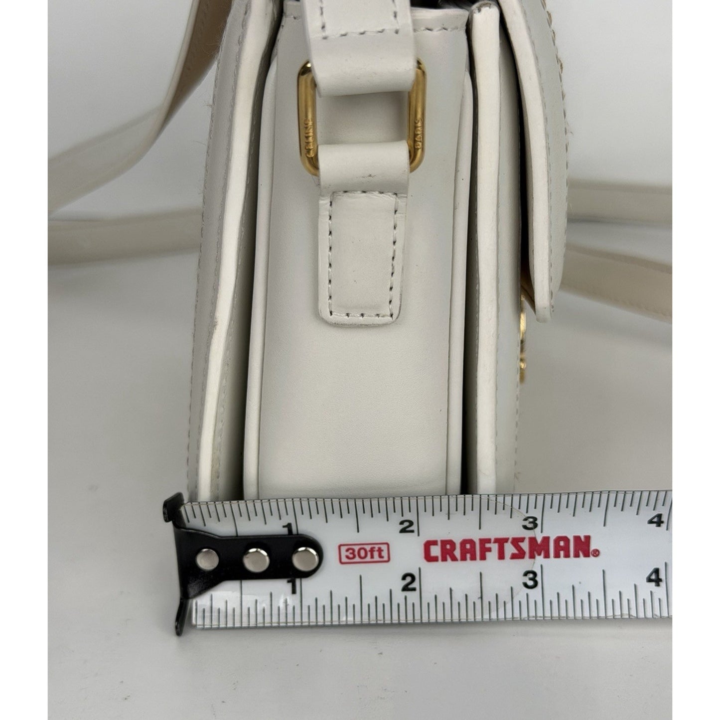 Celine Teen Triomphe Shoulder Bag in Natural Raffia White Calfskin Trim 2023 C2