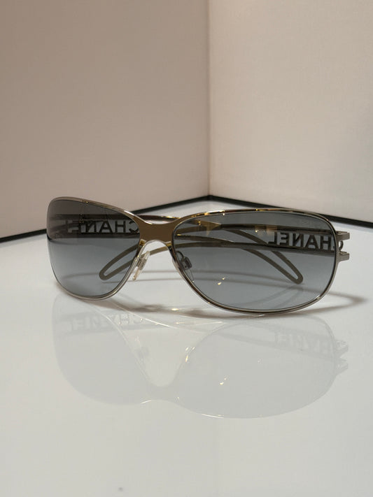 Chanel Vintage 4149 Silver Tone Metal Sunglasses