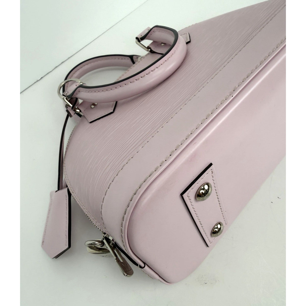 Louis Vuitton Alma BB Handbag in Pink Epi Leather Silver-Tone Hardware S02
