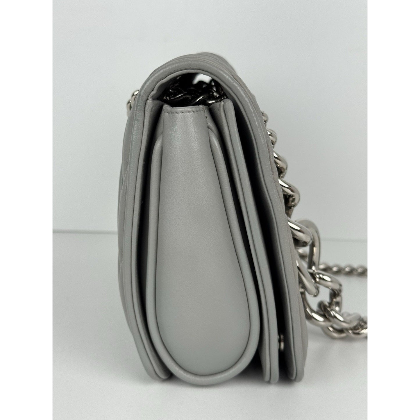 Miu Miu Nappa Matelassé Flap Crossbody Bag Grey B-6