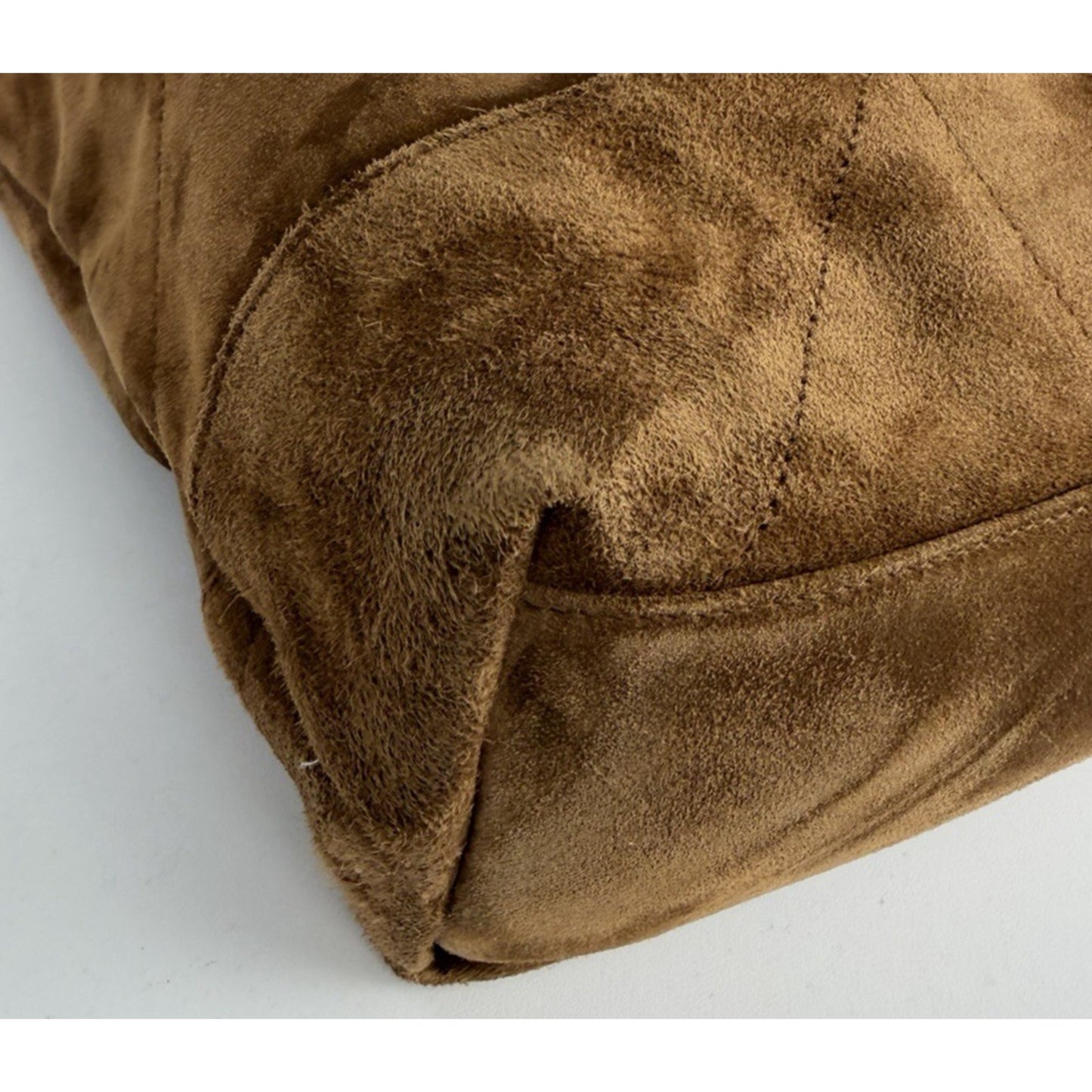 Saint Laurent Jamie Large Pochon Shoulder Bag in Brown Suede Gold HW E5