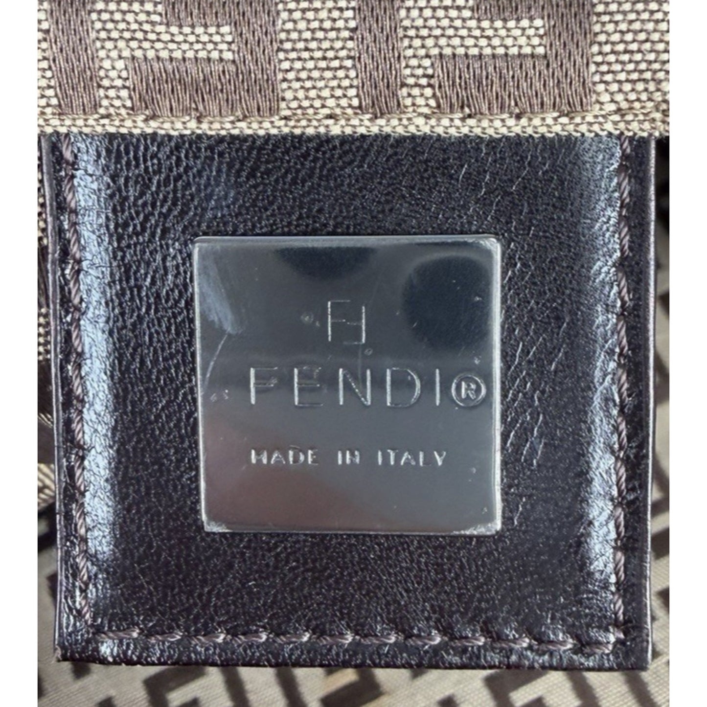 Fendi Zucchino Tote Bag in FF Monogram Canvas with Leather Trim S-05