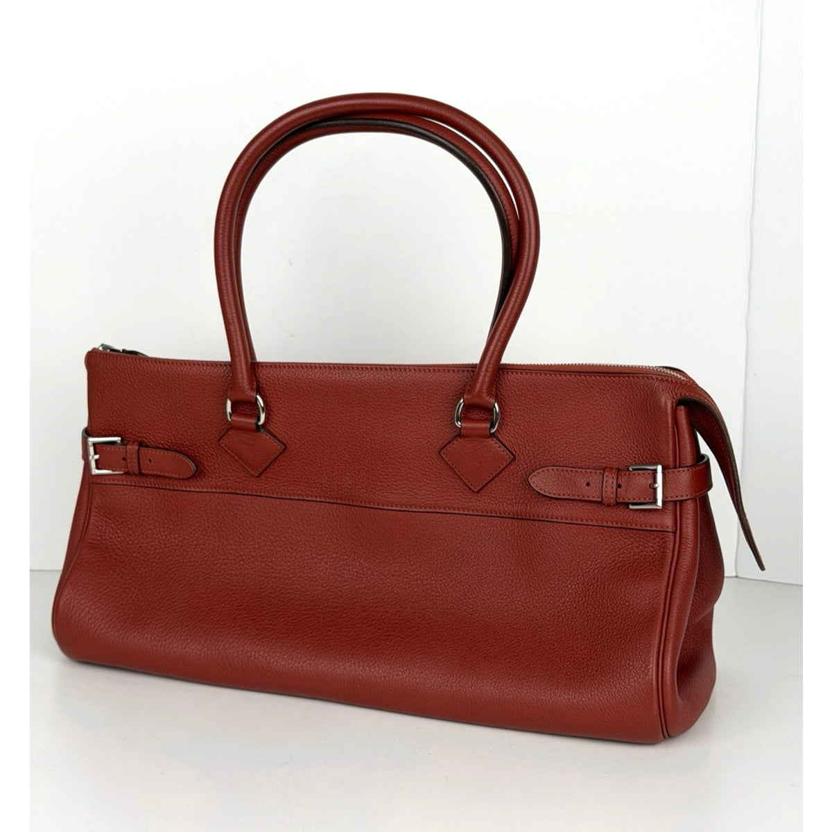Hermes Clemence Atlas Shoulder Tote Bag 42 in Red Clemence Leather 2009 C-5