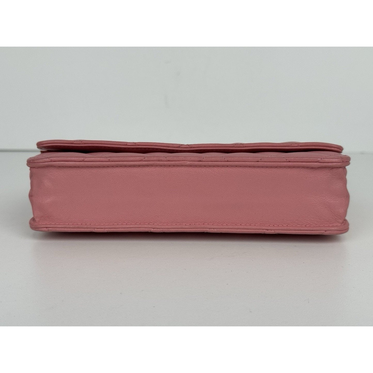 Chanel Wallet On Chain Pink Quilted Leather B-6