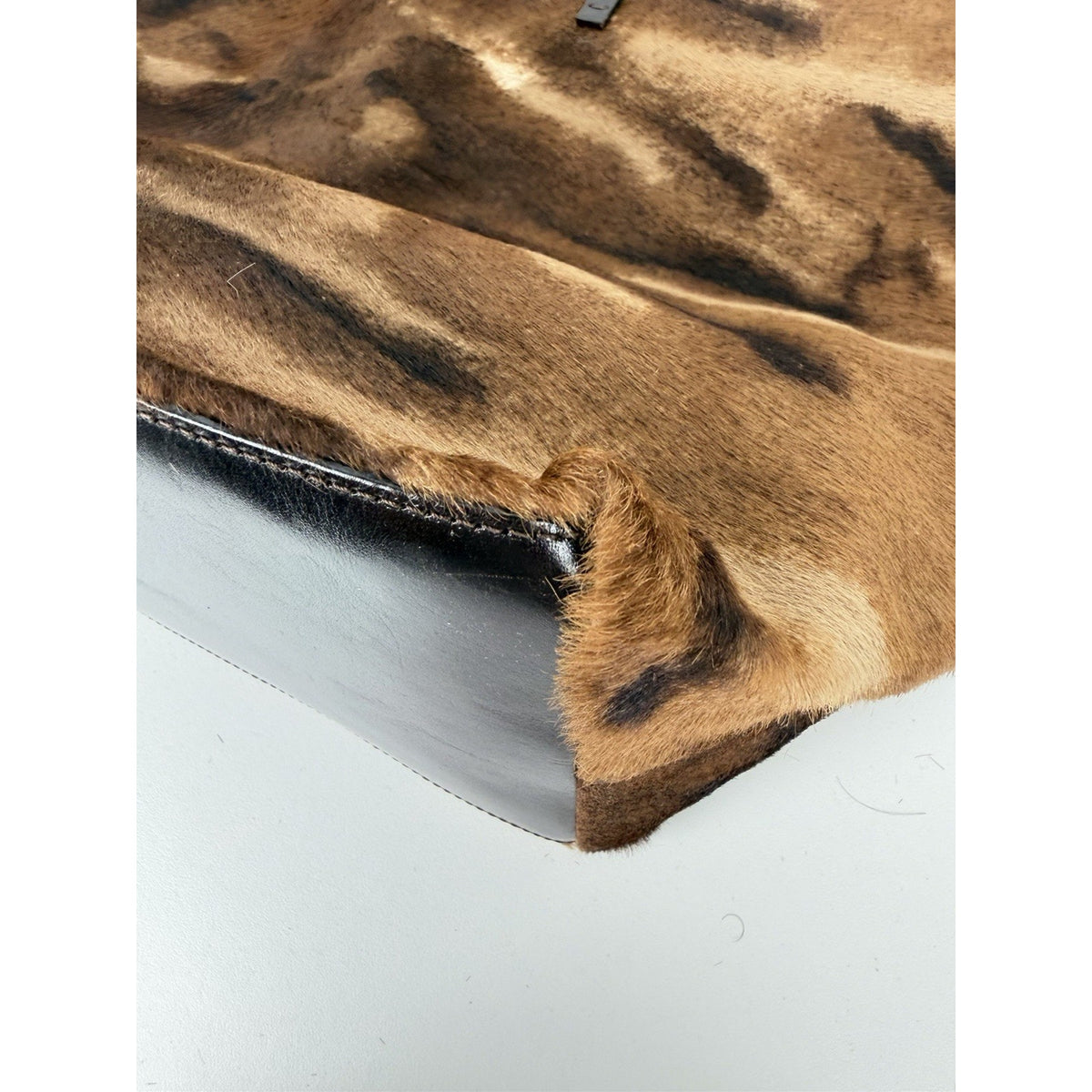 Fendi Animal Print Pony Hair Tote Bag Vintage S-06