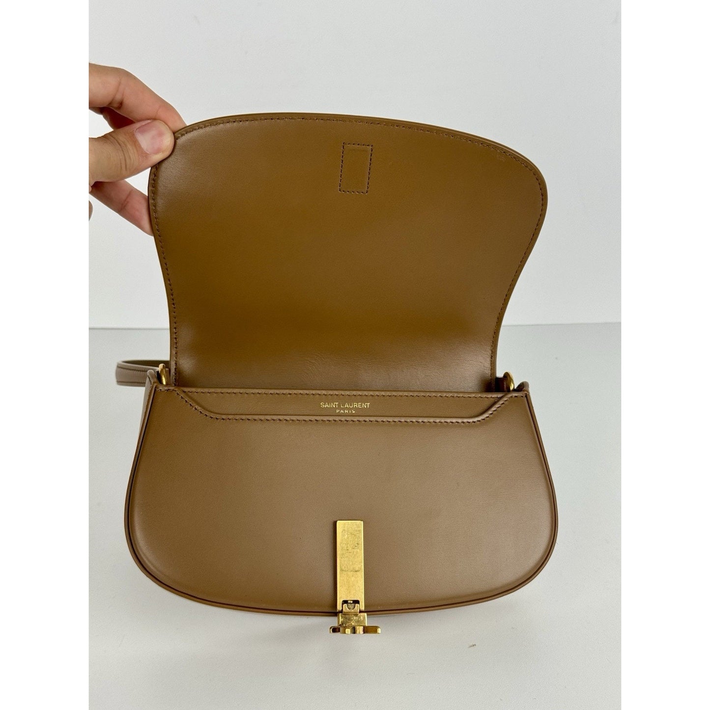 Saint Laurent Mini Voltaire in Brown Leather Shoulder Bag B-2