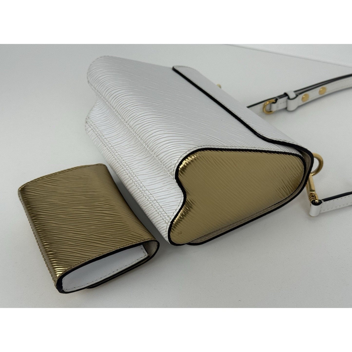 Louis Vuitton Twist PM and Twisty Epi Leather White and Gold