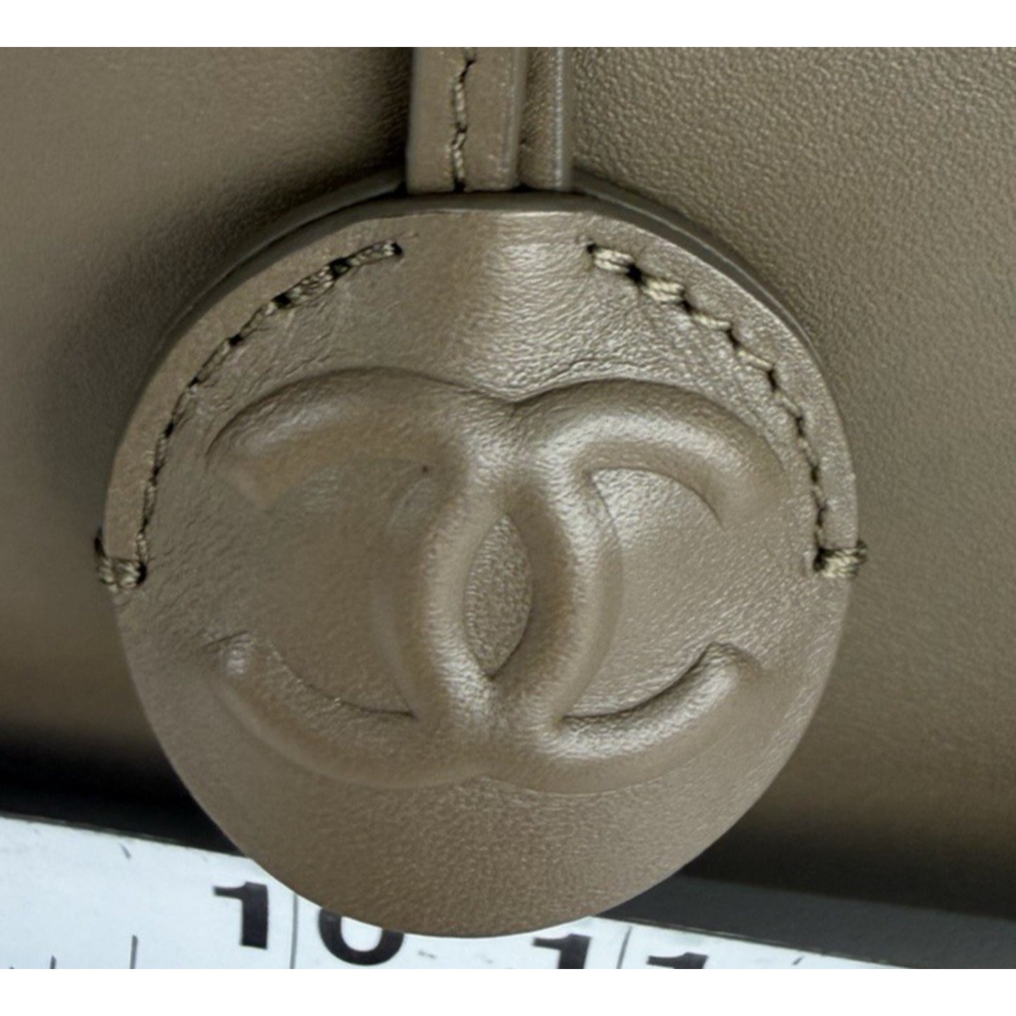 Chanel Perfect Bowling Large Bag in Khaki Brown Calfskin Leather D8