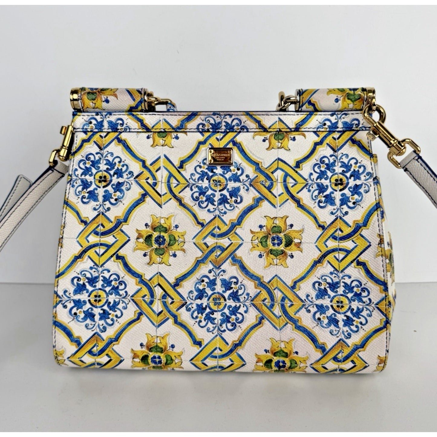Dolce & Gabbana Dauphine Majolica Miss Sicily Bag Medium Multicolor Leather S13