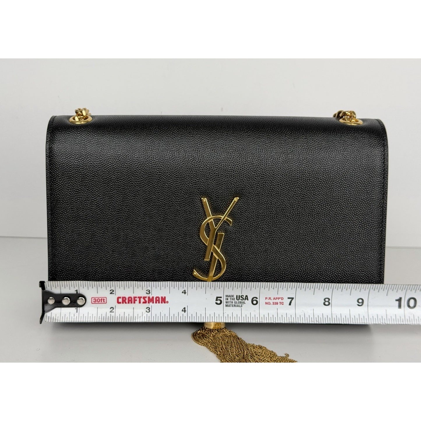 Saint Laurent Medium Kate Tassel Shoulder Bag in Black Calfskin Leather D9