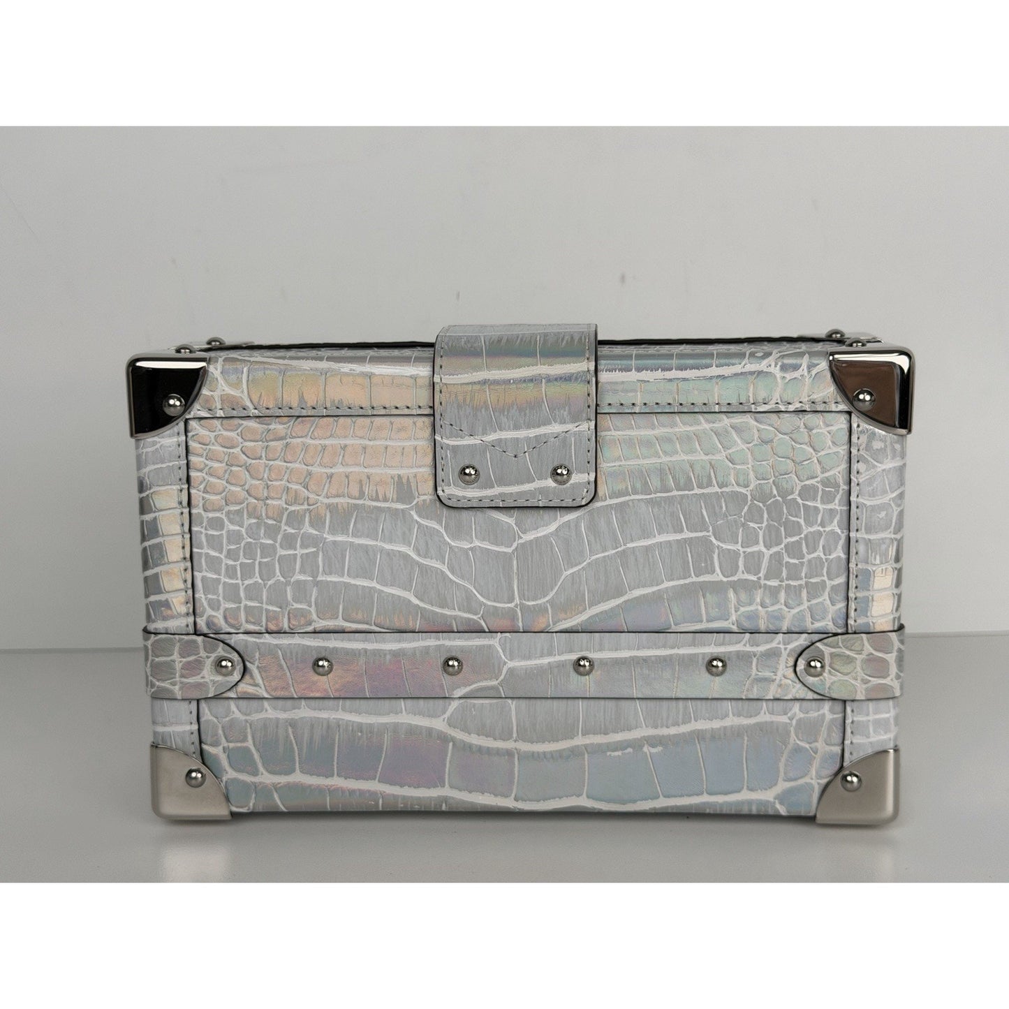 Louis Vuitton PM Bag Iridescent Silver Alligator Leather Microchipped E1