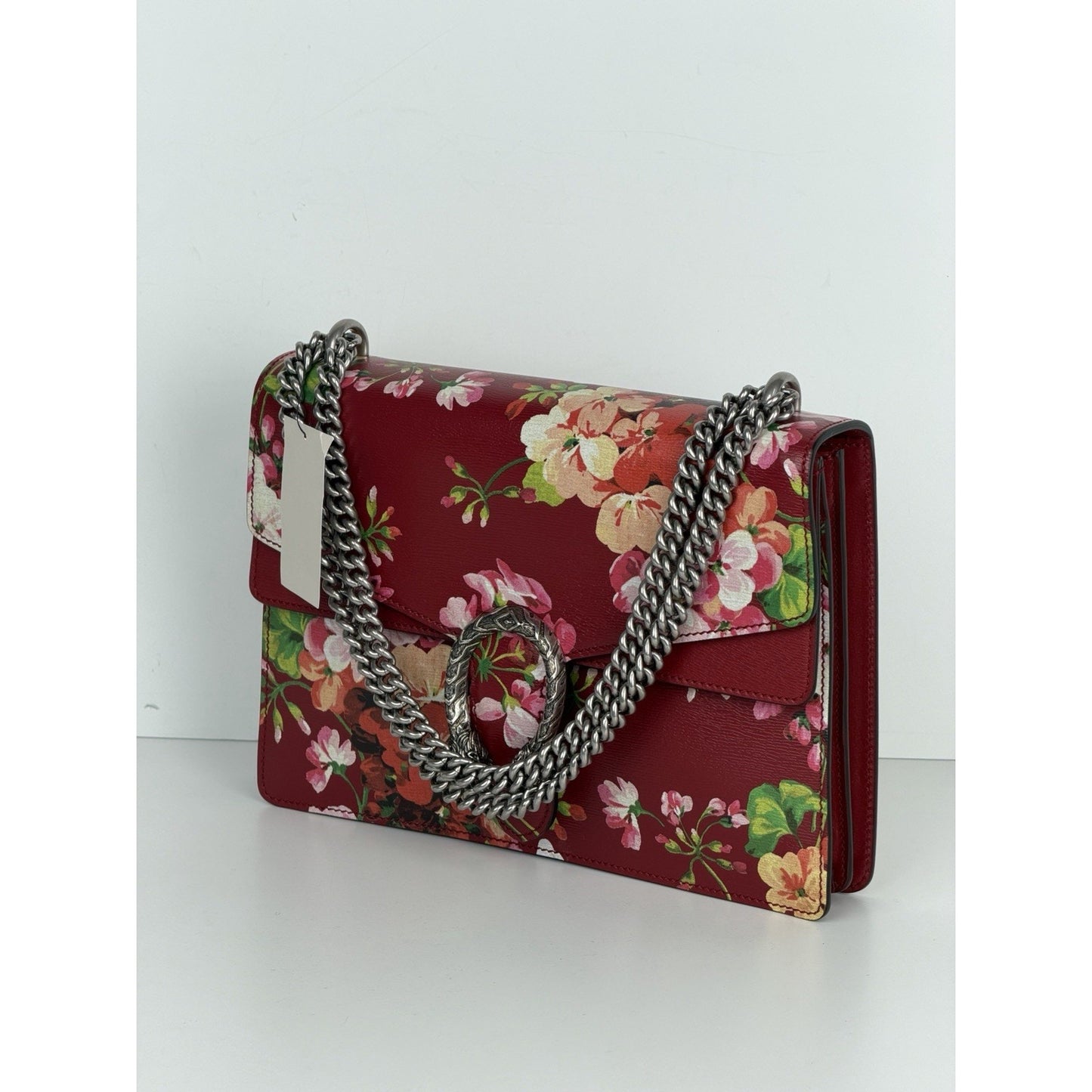 Gucci Dionysus Medium Shoulder Bag Blooms Print in Red Calfskin Leather S16