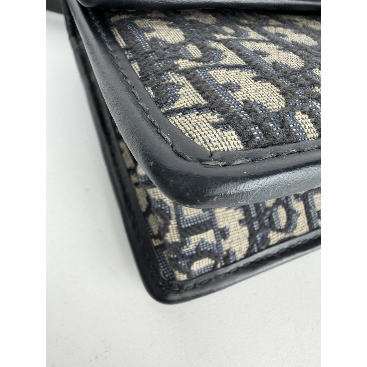 Dior 30 Montaigne Chain Bag Blue Oblique Jacquard & Gold-tone CD Clasp D8