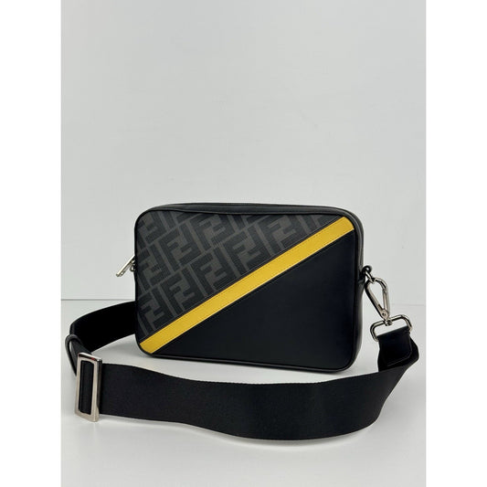 Fendi Diagonal Zucca Multicolor Camera Bag with Silver Hardware