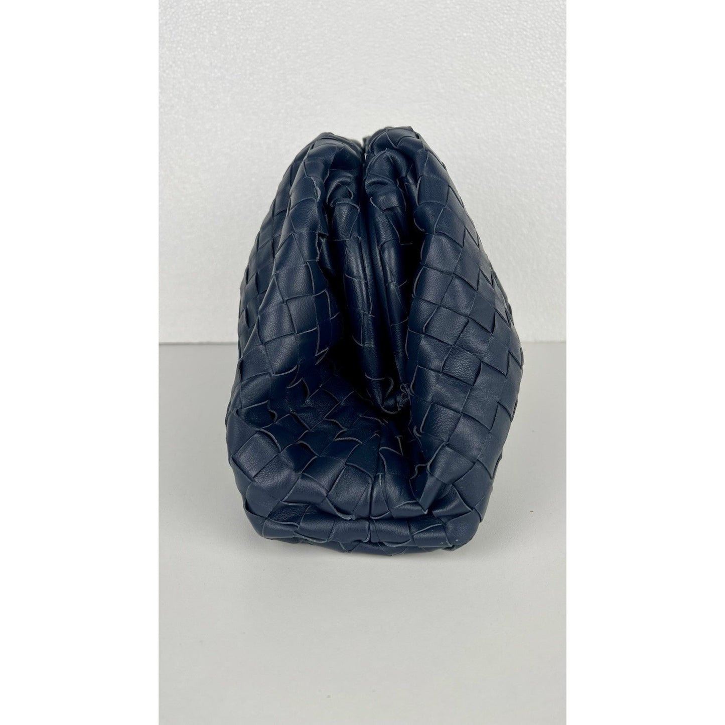 Bottega Veneta The Pouch Intrecciato Leather Blue