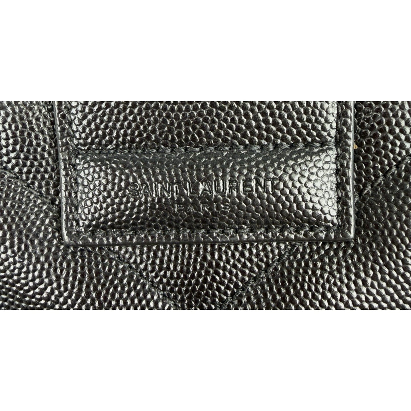 Saint Laurent Monogram Large Shopping Bag in Black Grain de Poudre Leather D9
