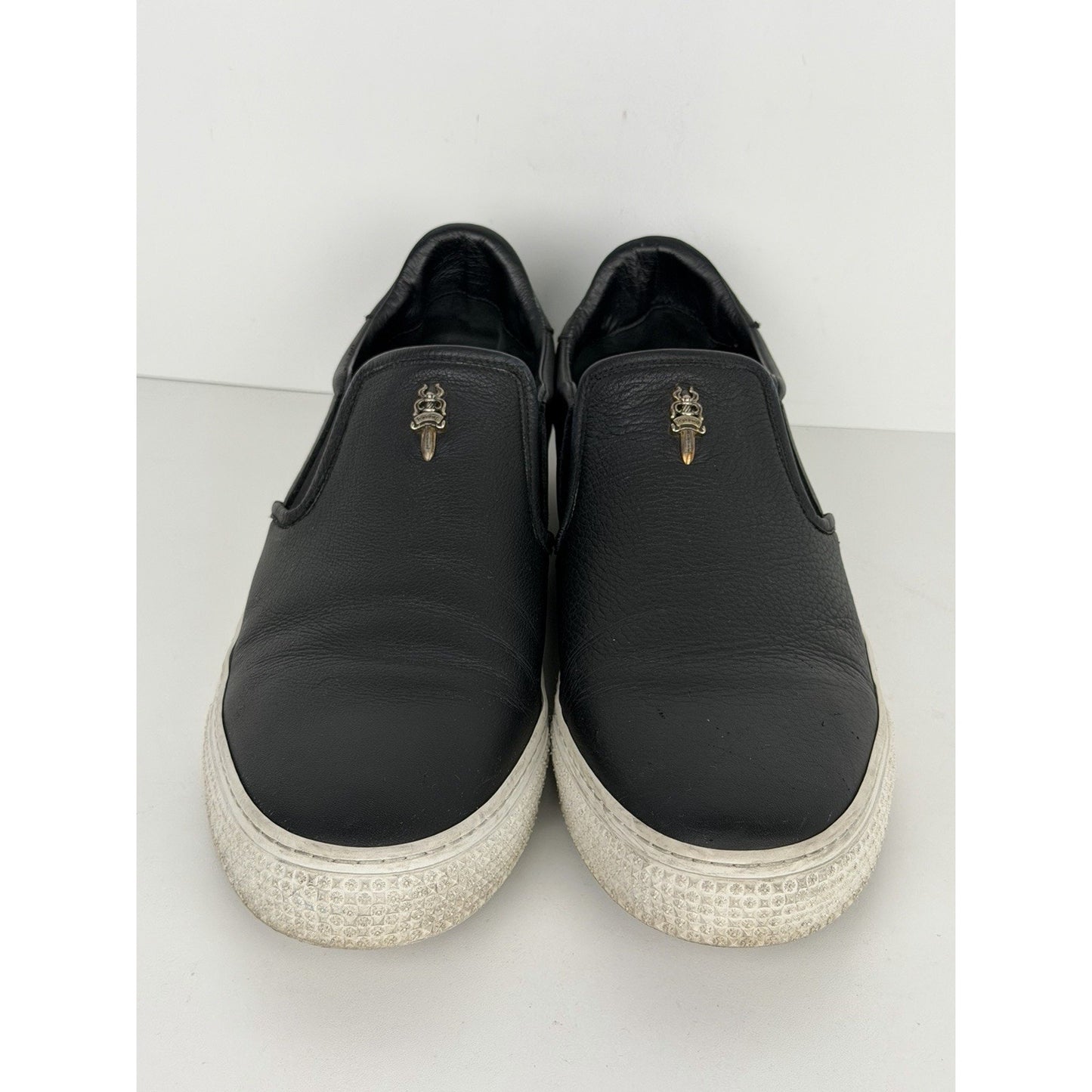 Chrome Hearts Dagger Slip On V2 Sneakers in Black Leather
