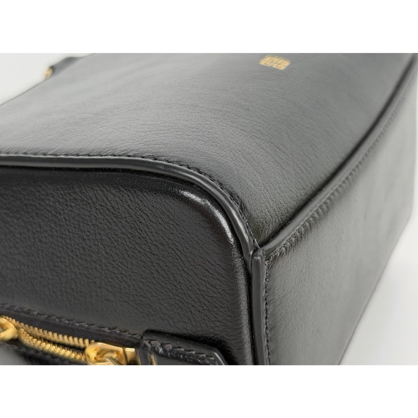 Givenchy Nano Antigona Cube Top Handle Bag in Black Shiny Leather