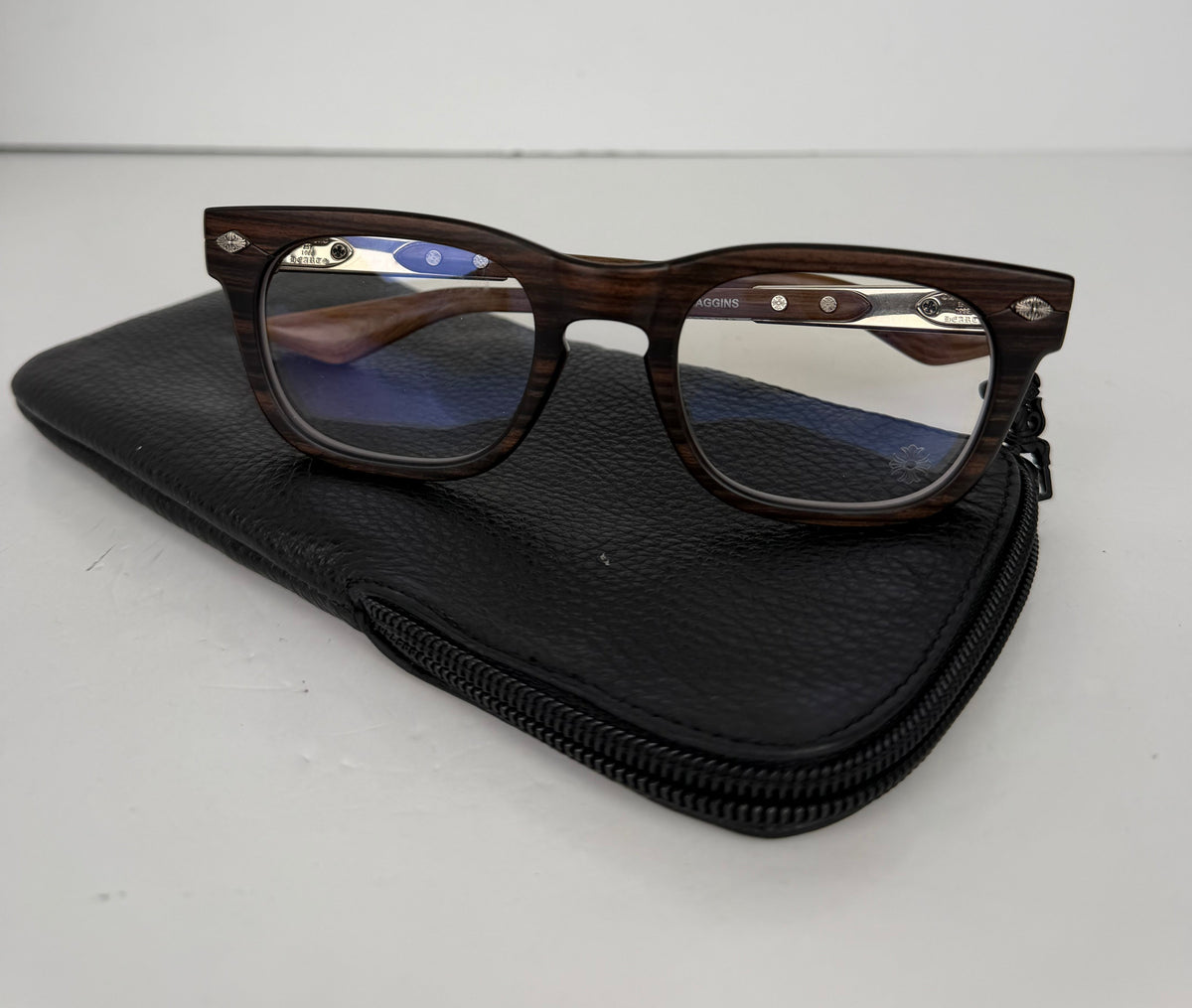 Chrome Hearts BAGGINS Wayfarer Eyeglasses in Brown Wood Grain YK1