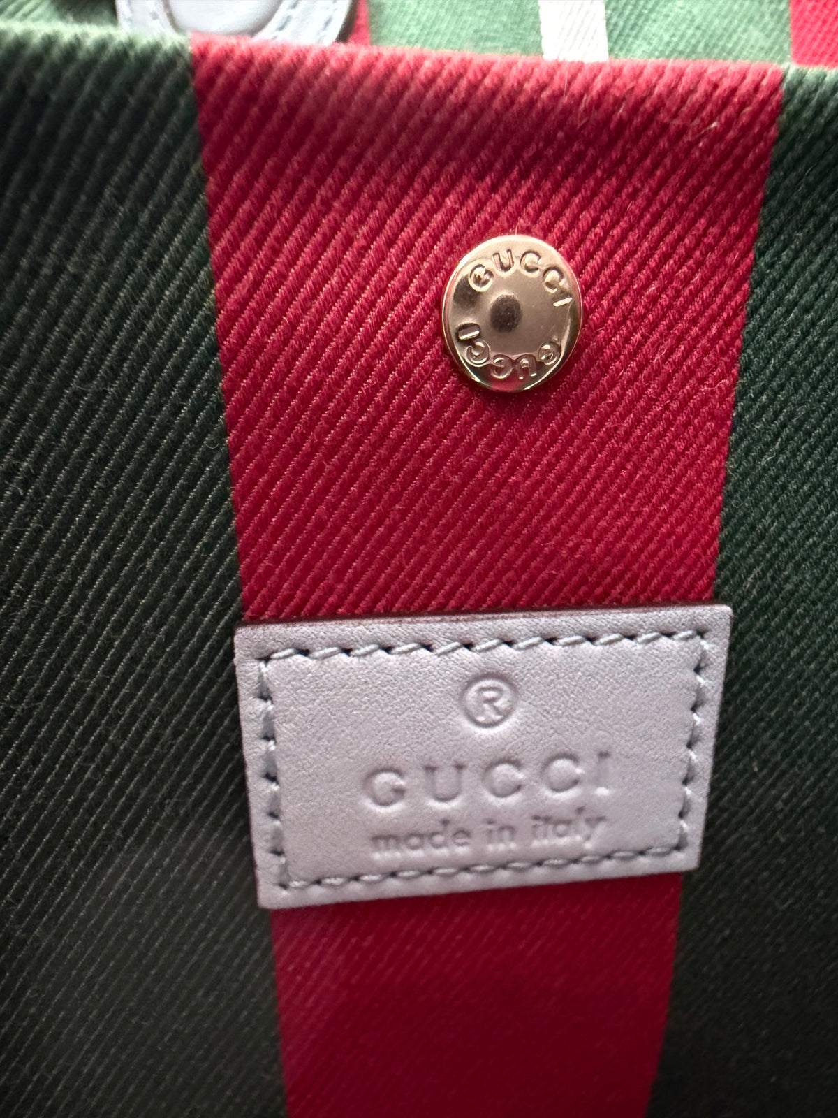 Gucci GG Emblem Small Bucket Bag in Light Blue GG Monogram Coated Canvas YC2