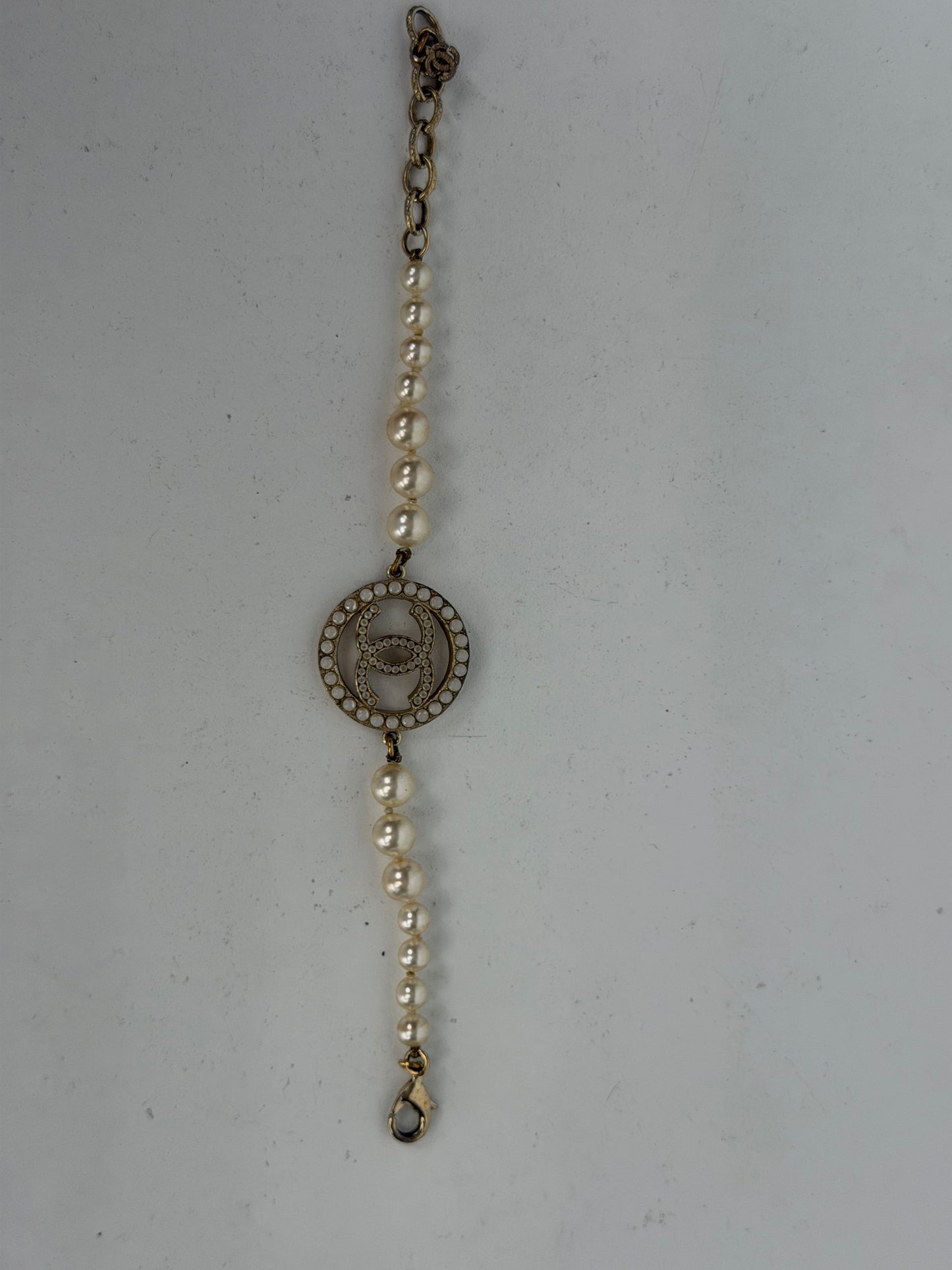 Chanel Pearl CC Bracelet Faux Pearls