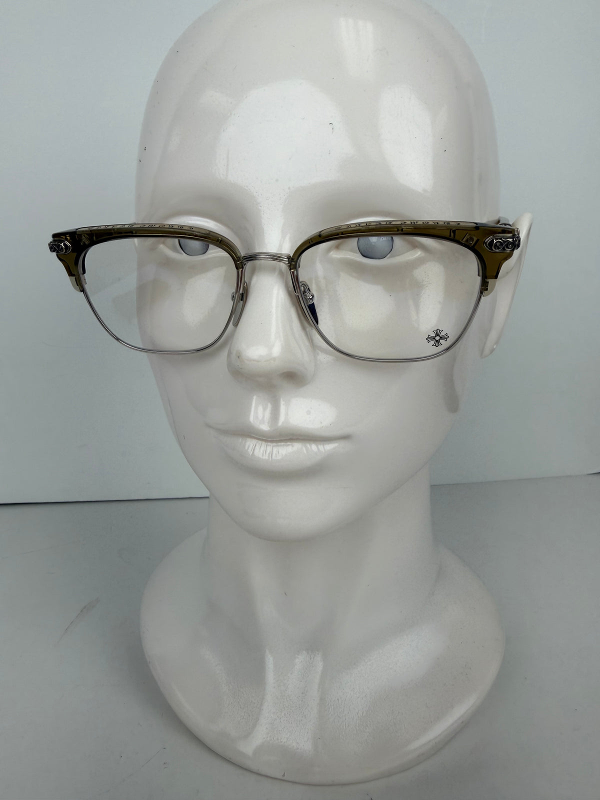 Chrome Hearts Vertical Smile II Optical Glasses with Clear Lenses YK1