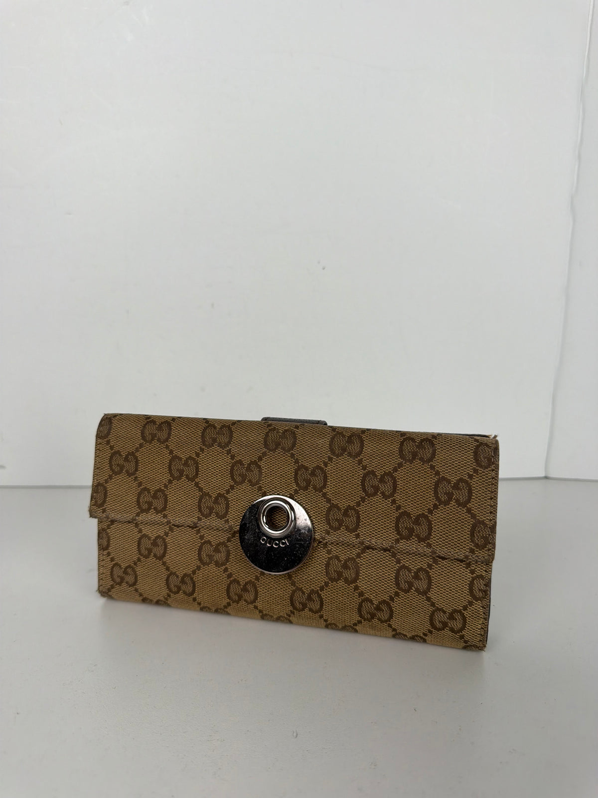 Gucci Canvas Eclipse Continental Wallet in Brown Canvas