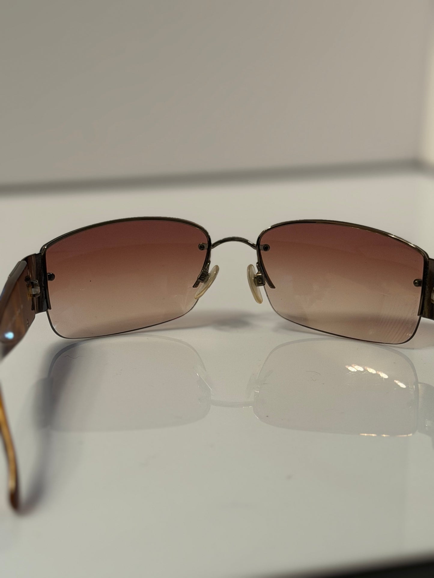 Chanel Interlocking CC Logo Tortoise Shield Sunglasses