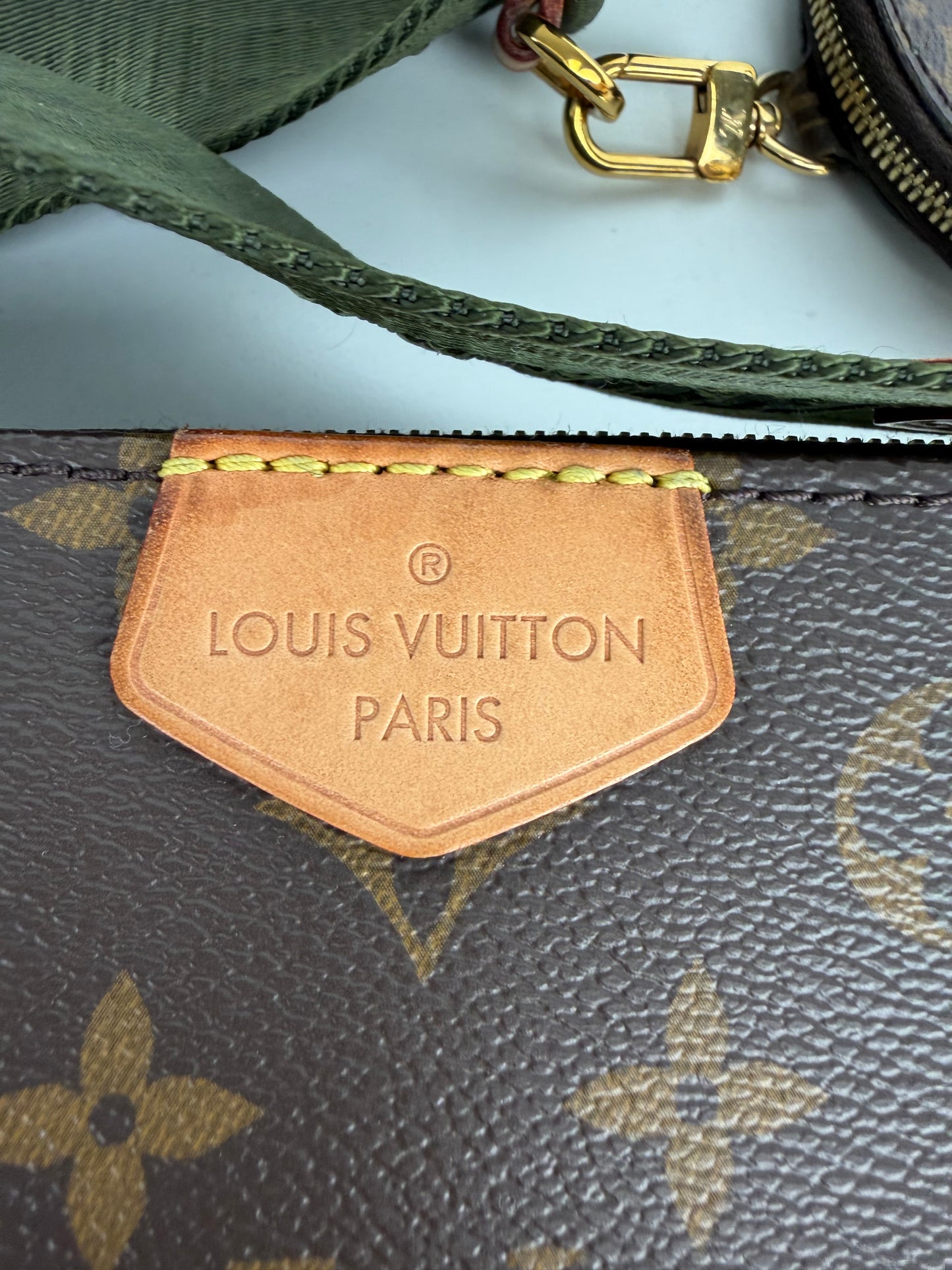 Louis Vuitton Multi Pochette Bag in Khaki & Brown LV Monogram Coated Canvas NFC C-9