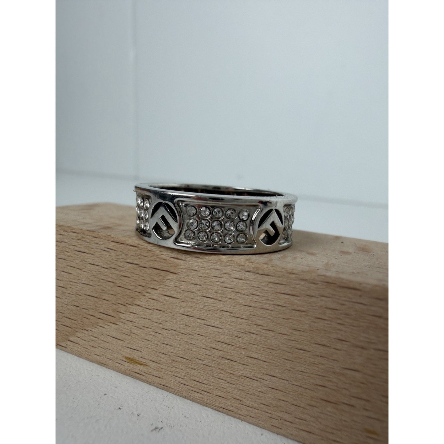 Fendi F Is Fendi Ring Palladium-Finish Metal Size 8 K1