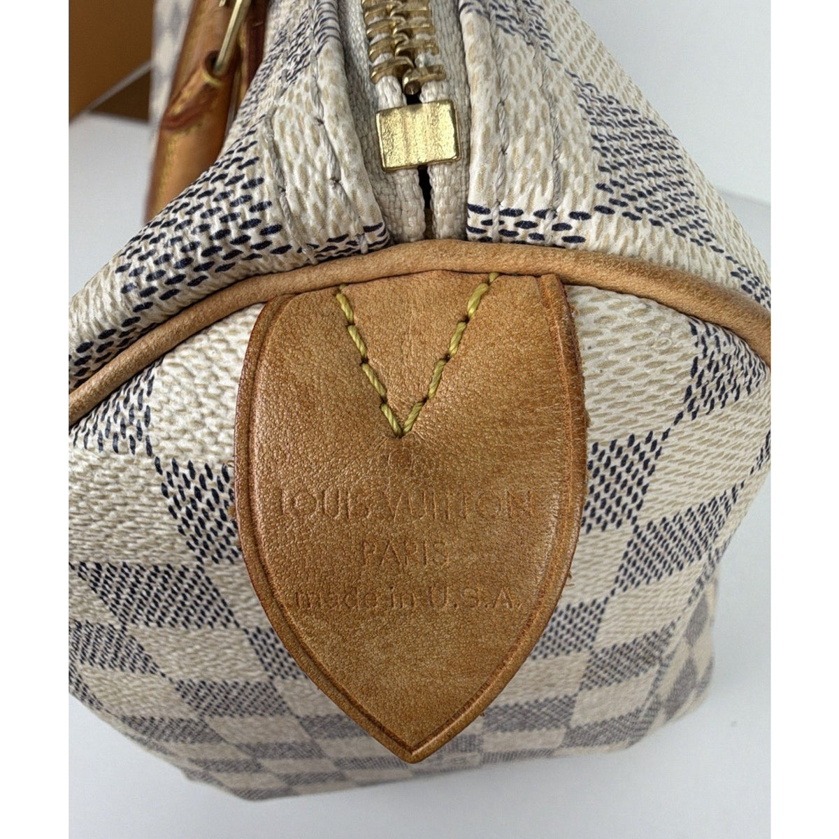 Louis Vuitton Speedy 35 Handbag in Damier Azur Coated Canvas GT Hardware 2010 U1