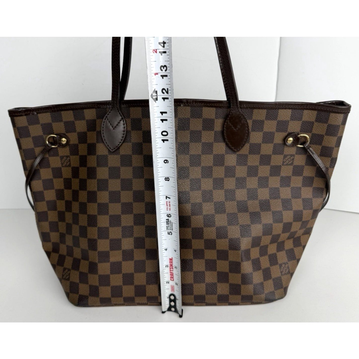 Louis Vuitton Neverfull MM Tote Bag in Damier Ebene Coated Canvas 2008 S