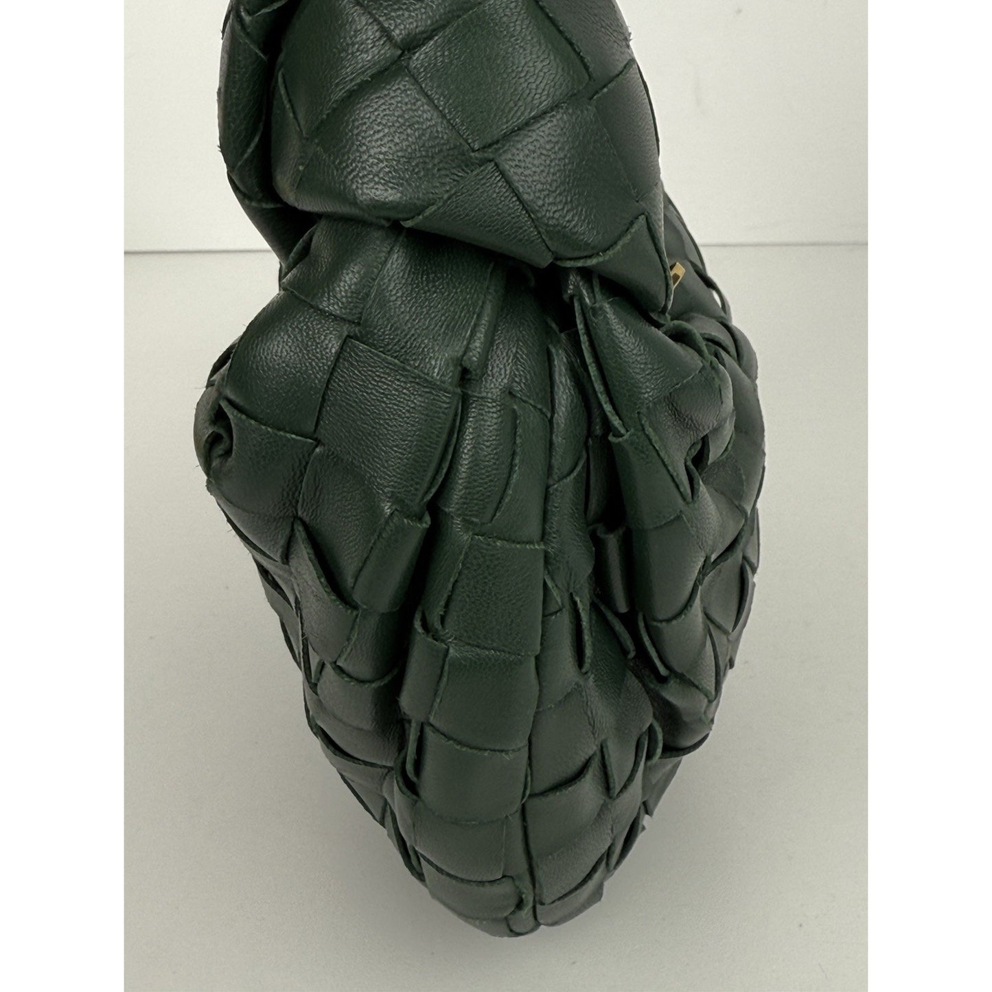 BOTTEGA VENETA Jodi Mini Hobo Green Intereciato Nappa Candy Top Handle Bag
