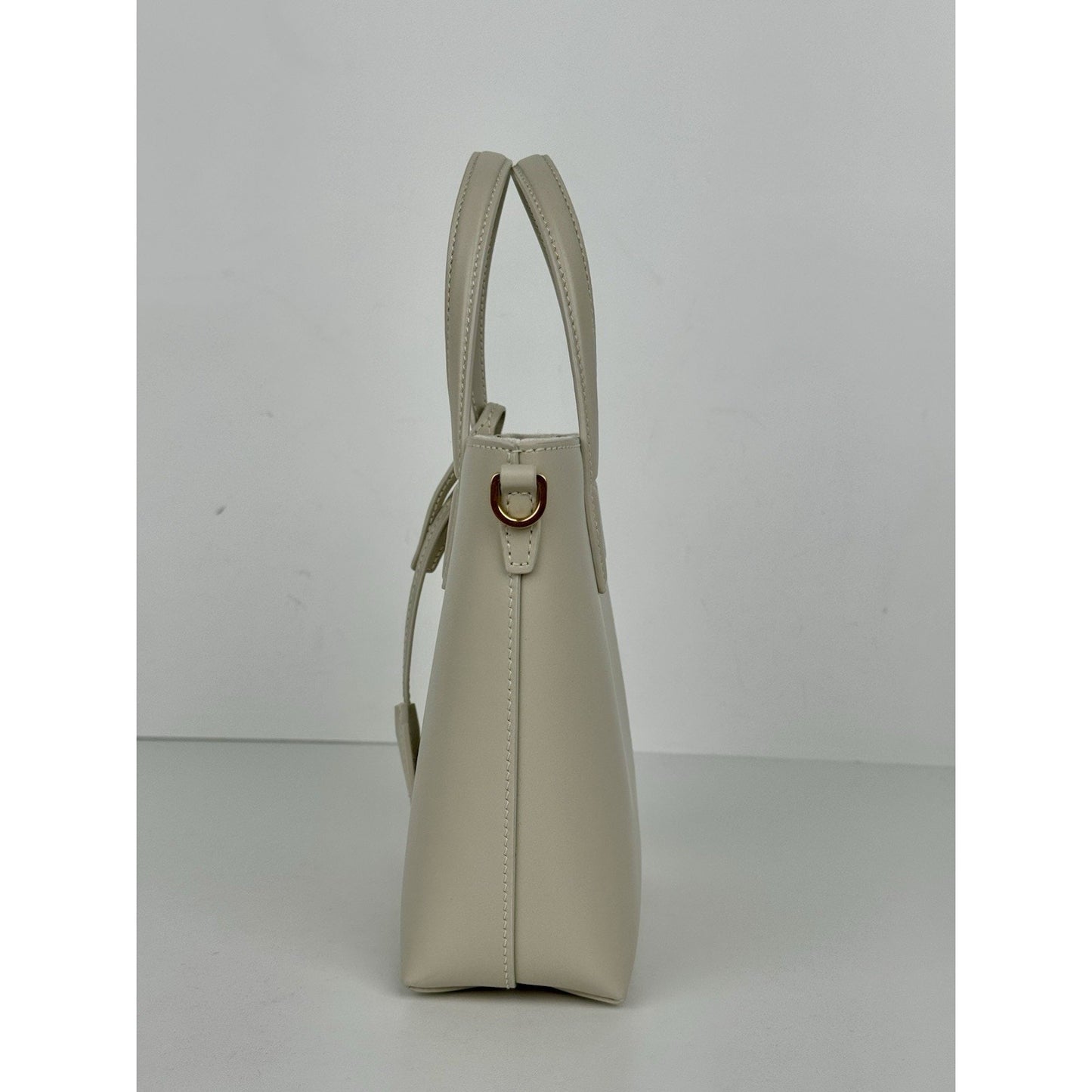 Saint Laurent Mini Toy Shopping Tote Cream Leather Bag (3)