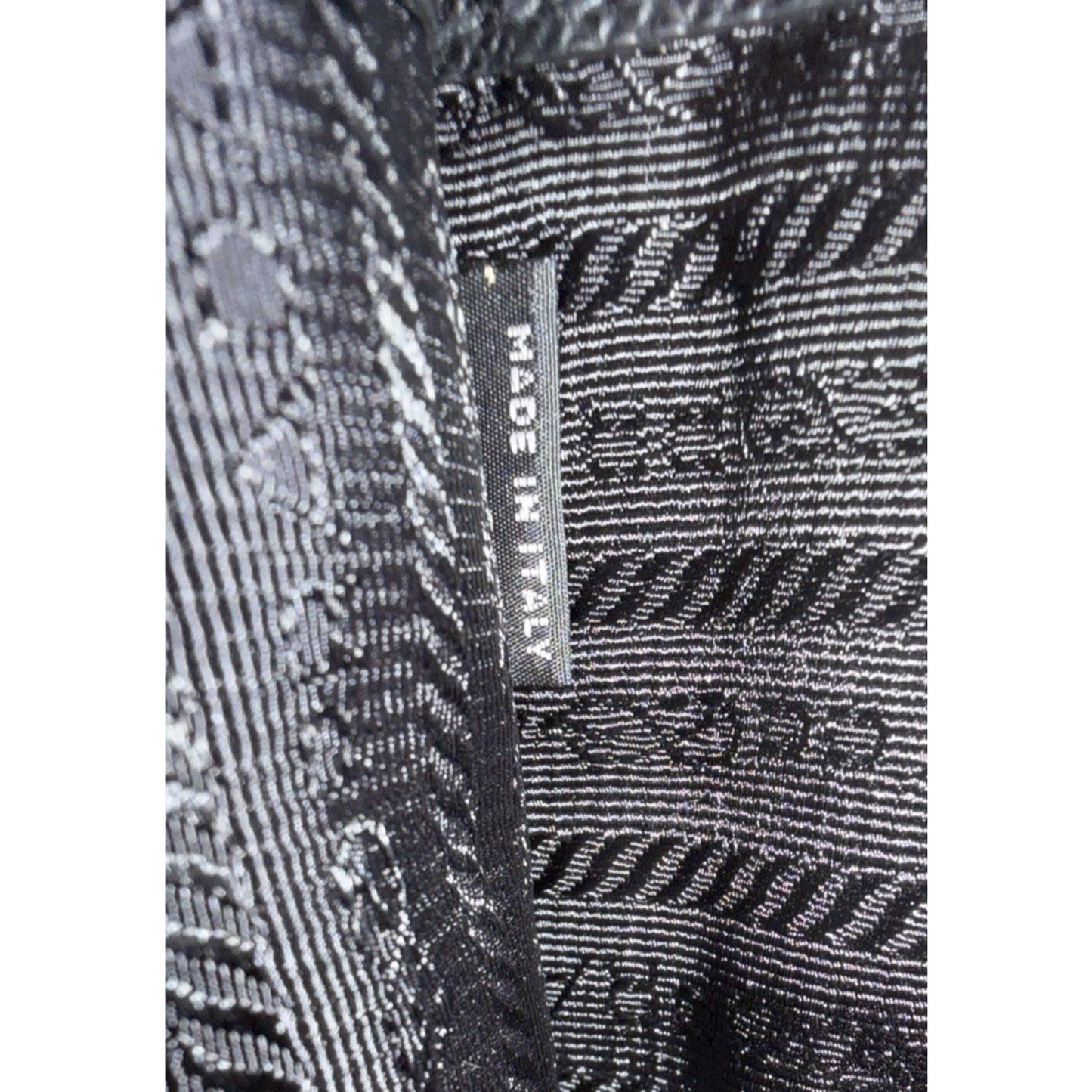 Prada Web Stripe Vertical Tote Bag Large in Black Saffiano Leather S-12