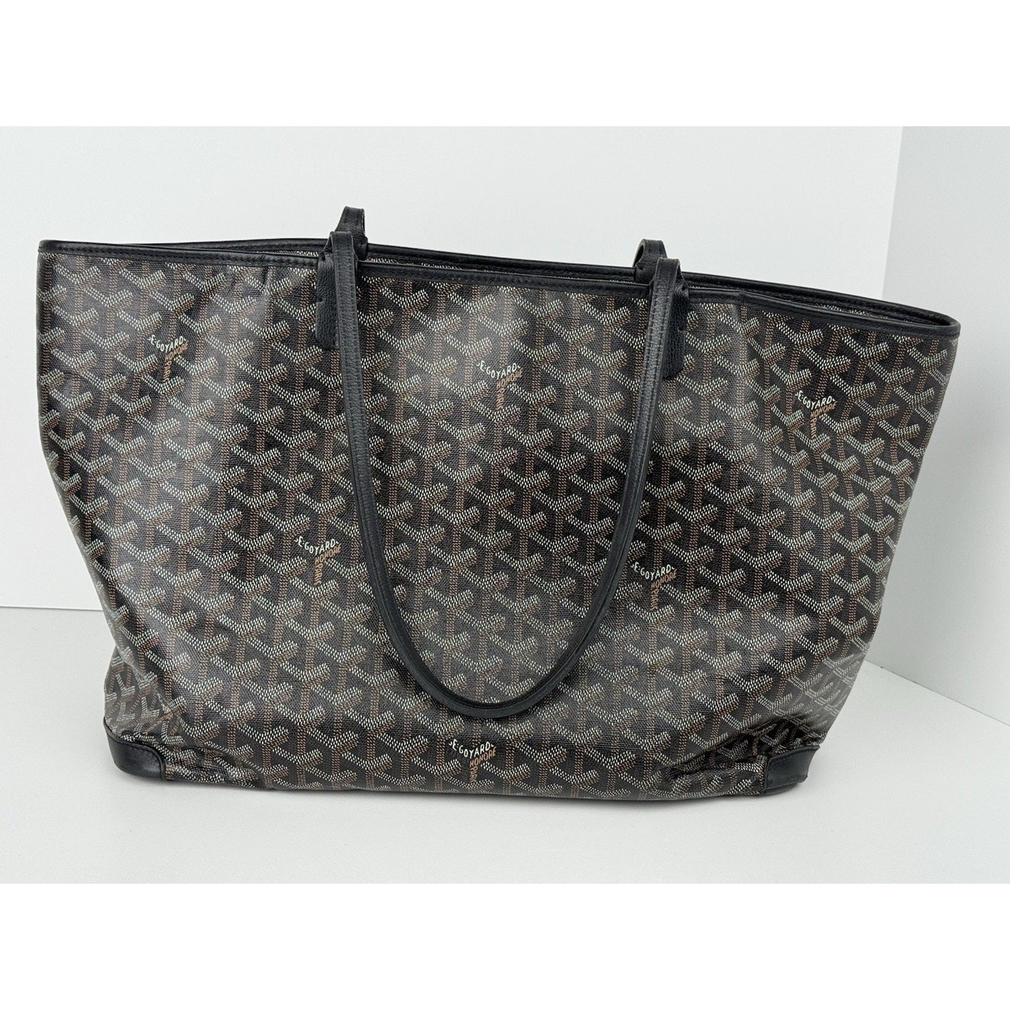 GOYARD Saint Louis PM Coated Canvas Tote Bag Black