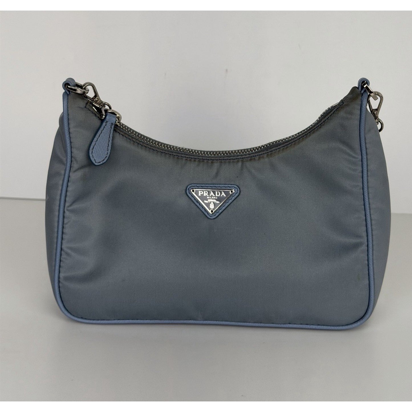 Prada Blue Tessuto Nylon Re-Edition 2005 Crossbody Bag S03