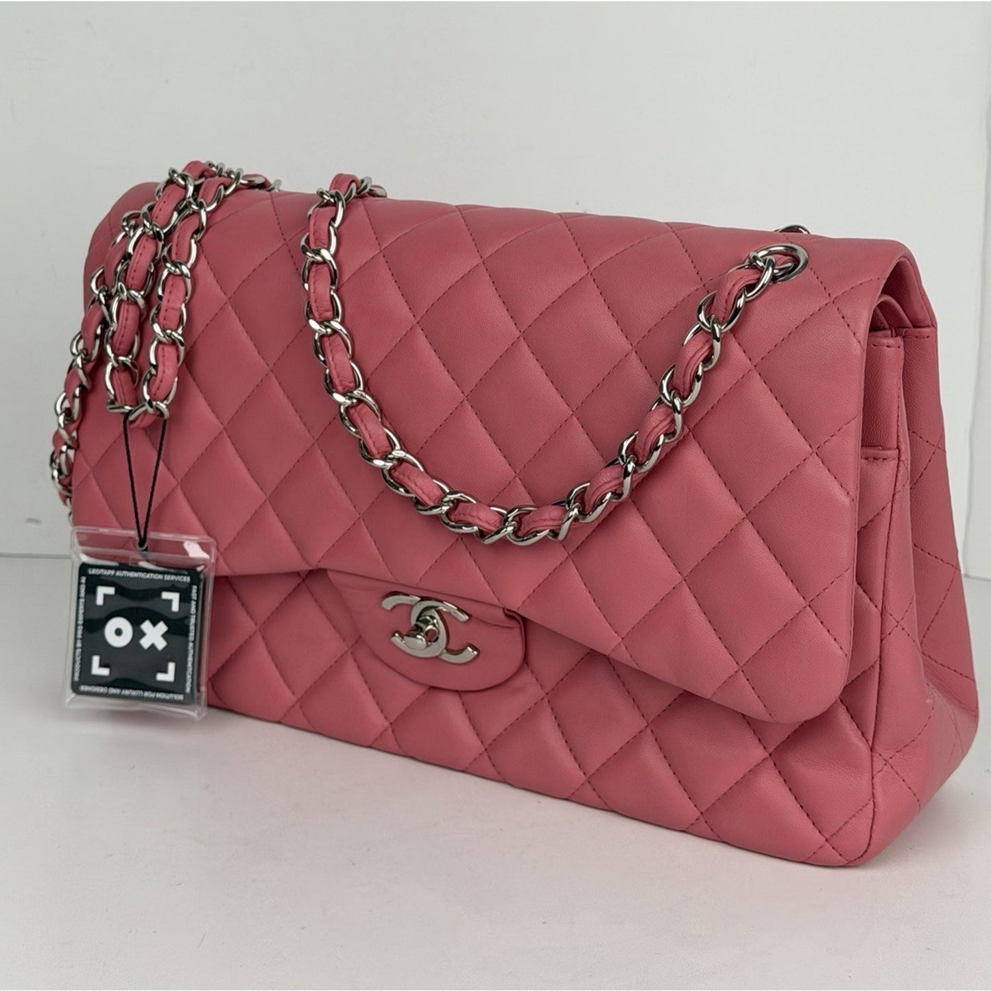 Chanel Jumbo Classic Double Flap Bag Pink Quilted Lambskin Leather 2013-2014 R1