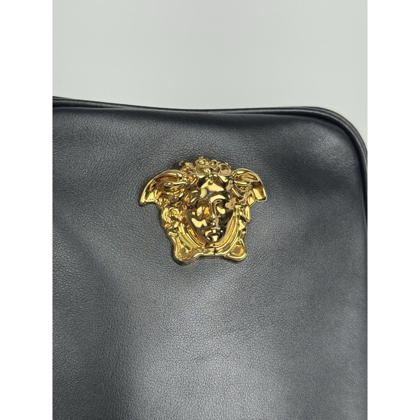 Versace La Medusa Black Leather Crossbody Bag with Gold Hardware D-1