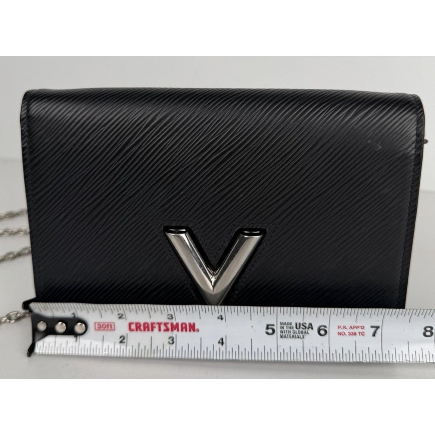 Louis Vuitton Twist Belt Wallet Bag on Chain Black Textured Epi Leather NFC S11
