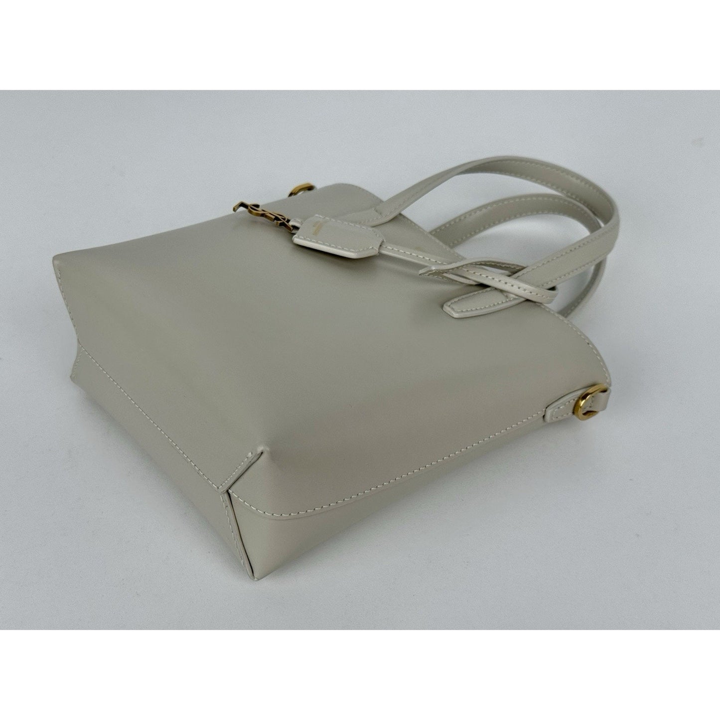 Saint Laurent Mini Toy Shopping Tote Cream Leather Bag (3)