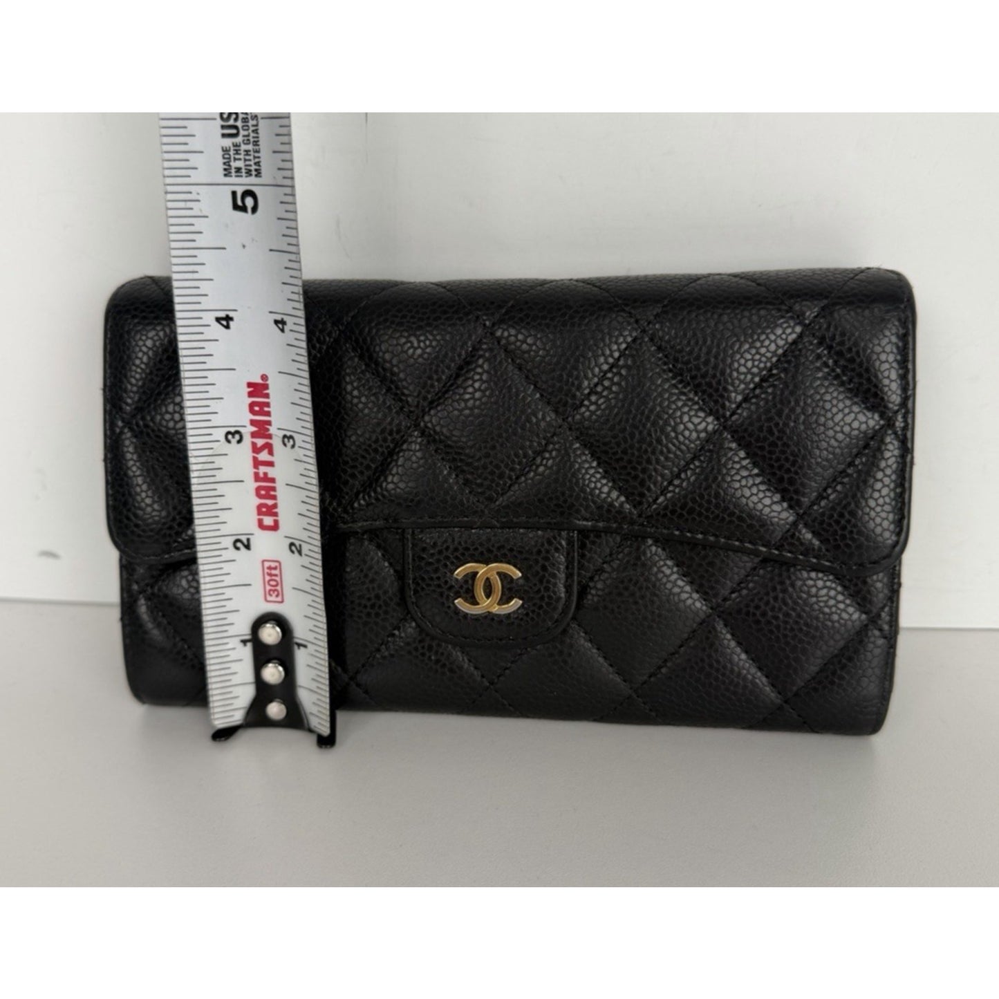 Chanel Caviar Quilted Flap Wallet in Black Caviar Leather 2017 K3