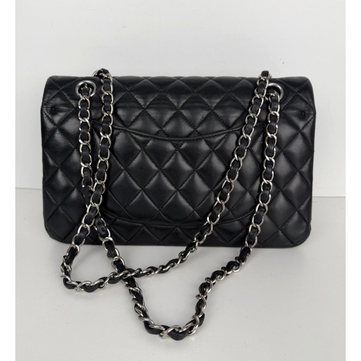 Chanel Classic Double Flap Bag Medium in Black Quilted Lambskin Leather 2018 C-5