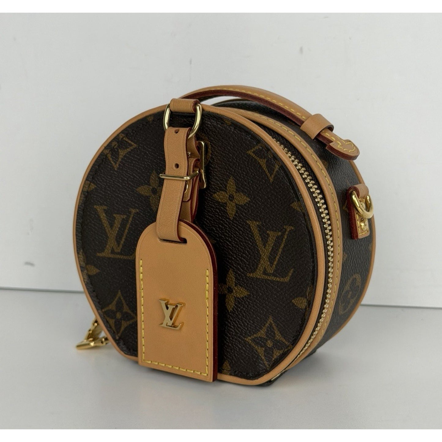 Louis Vuitton Mini Boite Chapeau Monogram Coated Canvas&Leather Name Tag NFC B5