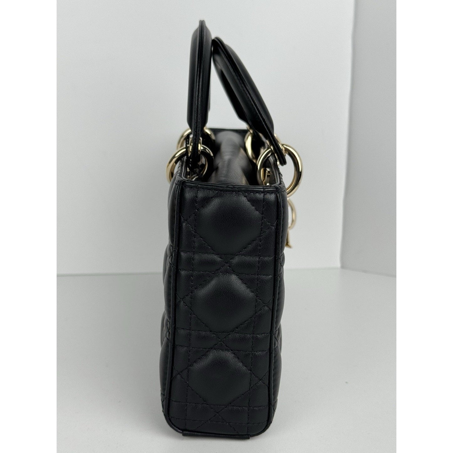 Dior Medium Lady D-Joy Black Quilted Leather Shoulder Bag D-1
