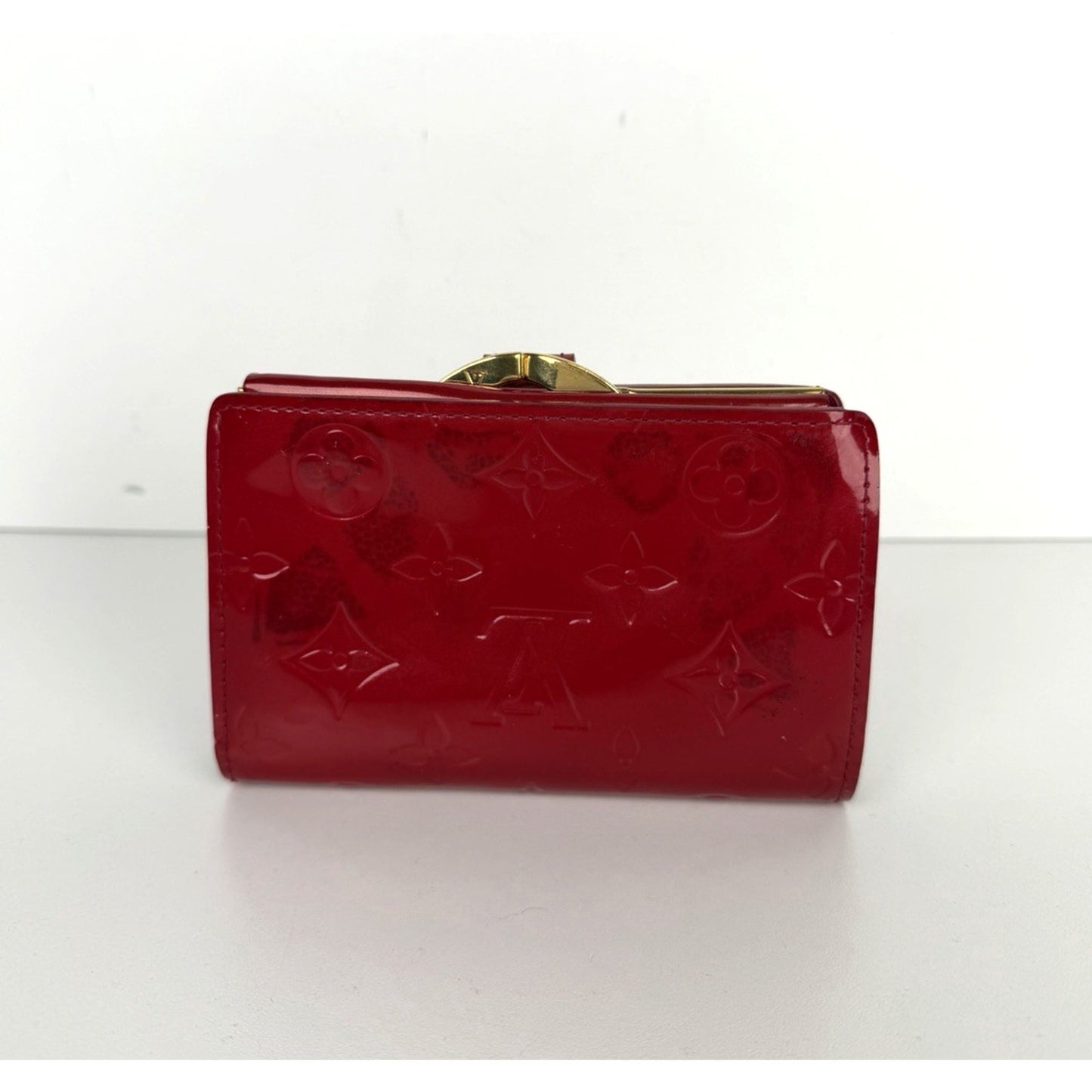 Louis Vuitton LV Monogram Vernis Patent Leather French Purse Wallet in Red 2007