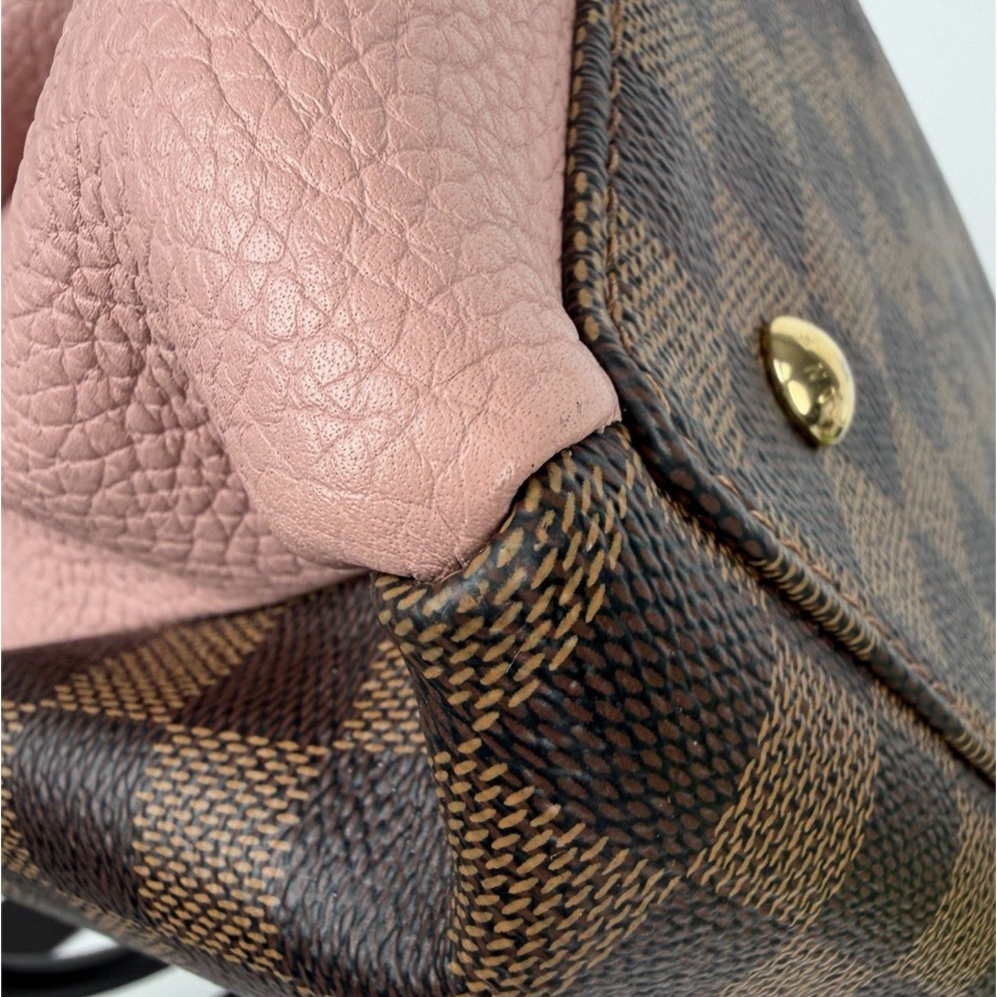 Louis Vuitton Normandy Handbag in Magnolia Damier Ebene Coated Canvas 2017 S