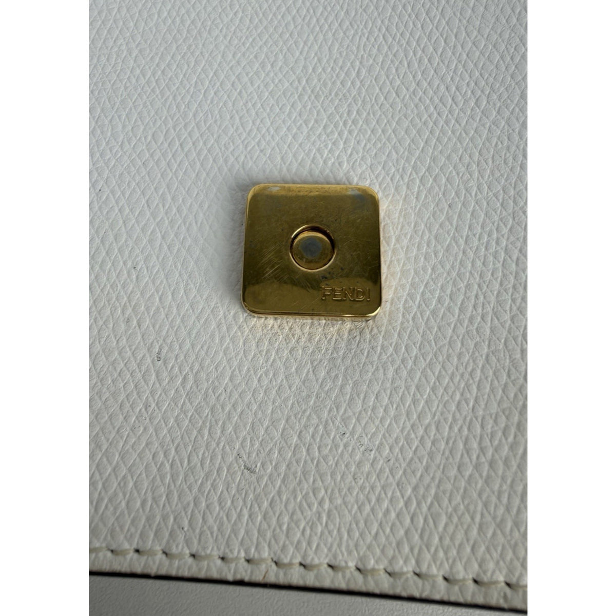 Fendi F is Fendi Envelope Wallet on Chain Crossbody Bag in White Leather S-08