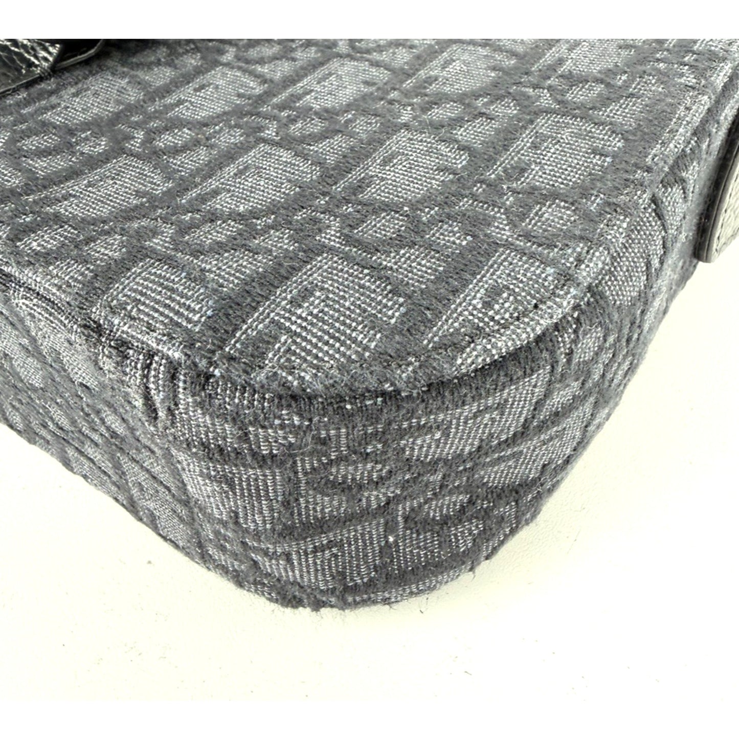 Christian Dior Saddle Messenger Small Bag in Black Jacquard with Leather Trim D9